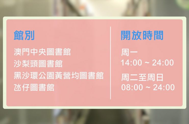 【夜讀文化】四間圖書館實施延長開放